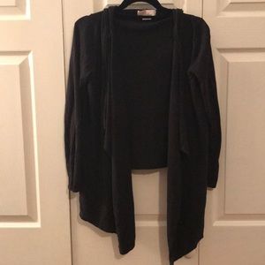 Black Michael Kors open front hooded cardigan
